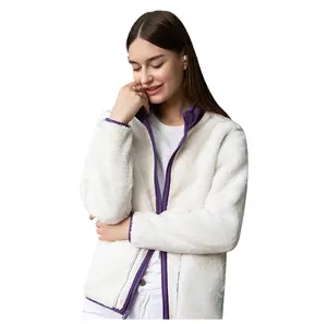 2024 Winter Outdoor Leisure Standing Collar Cardigan Flannel Jacket With Added Plush Thickened And Warm Loose Coat