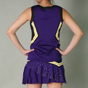 Tenue de cheerleading pour jeunes filles personnalisable OEM, ensemble uniforme de cheerleading pour jeunes, 100% polyester, confortable, pour l'entraînement et les spectacles de l'équipe de cheerleading - Product Image 6