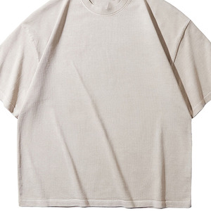 Camiseta de Cuello Redondo de Algodón Tejido Lavado Estilo Retro para Hombre, Efecto Vintage, Corte Regular, Ecológica, para Moda Urbana Diaria - Product Image 2