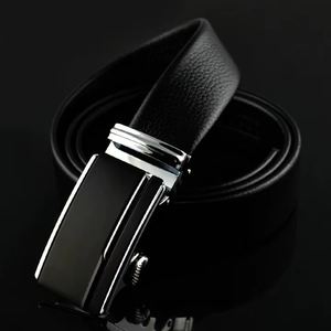 Cinturón Clásico de Cuero Genuino Premium para Hombre con Hebilla de Acero |   Cuero Vacuno Resistente, Transpirable e Impermeable, con Logotipo Personalizado Disponible - Product Image 2