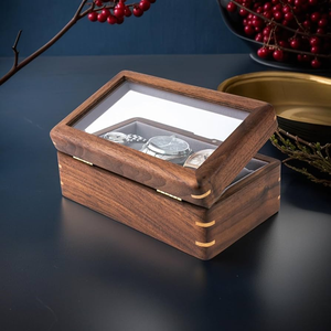 Caja de madera de lujo y hecha a mano para exhibir relojes de hombre, joyas, gafas de sol, caja de almacenamiento de relojes con tapa de acrílico. - Product Image 2