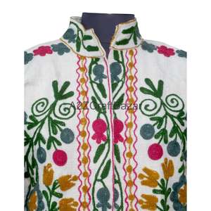 Chaqueta Bomber de Algodón Tejido Suzani TNT para Mujer, con Volantes Bordados, Diseño Floral Vintage, Ecológica, Transpirable, de Secado Rápido, para Primavera e Invierno - Product Image 3
