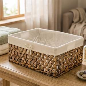 Cesta de Almacenamiento de Jacinto de Agua Más Vendida, Cesta Tejida a Mano Natural para Decoración del Hogar - Product Image 4