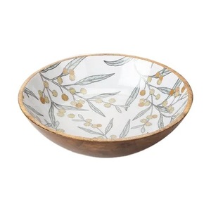 Juego de Vajilla Decorativa de Esmalte, Utensilios de Cocina, Vajilla de Madera de Mango, Tazón para Ensalada, Tazón para Frutas, Platos Duraderos - Product Image 6