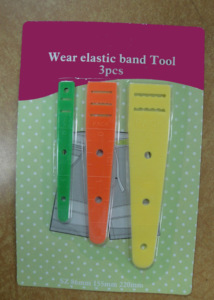 Outil à bande élastique AA0192 |   Outil de couture portable en plastique avec bande élastique, 3 pièces, vert, orange, jaune, fournitures de couture pour machine - Product Image 4