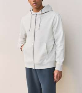 Heavyweight 380 GSM <b>Zip</b> <b>up</b> Hoodies for Men's Two-Way Zipper Oversized Blank Plain Custom Made OEM Logo Embroidery 100% Cotton - Product Image 2