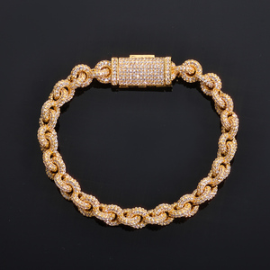 <b>Mens</b> 925 <b>Silver</b> Moissanite Gold Tone Iced Link Bracelet Luxury Statement Chain Bracelet <b>For</b> <b>Men</b> - Product Image 2