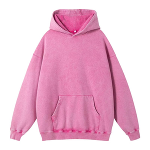 เสื้อฮู้ดดี้โอเวอร์ไซส์ผ้าฝ้าย 100% ล้างสีแบบแอซิดวอช สกรีนโลโก้ตามสั่ง ขายดี สำหรับผู้ชาย ใส่ได้ในฤดูหนาว น้ำหนักเบา ประดับด้วยคริสตัล ทรงหลวม รับผลิตแบบ OEM ผ้าฟลีซ SMART - Product Image 2