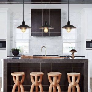 Luce pendente Vintage fattoria struttura in metallo nero regolabile a molla E26 lampada a sospensione per cucina soggiorno fienile ingresso - Product Image 4