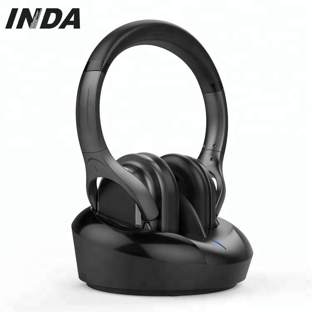 Wireless TV Headset with Auto Charging Dock Over Ear Noise Canceling Headphone for Late Night Movie Home Theater