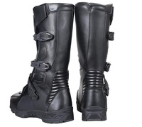 Chaussures de moto en cuir noir pour hommes 2023, bottes d'équitation en cuir pour garçons, équipement de randonnée pour la course automobile, vêtements en cuir