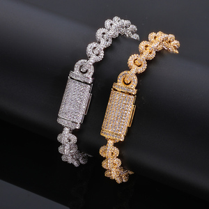 <b>Mens</b> 925 <b>Silver</b> Moissanite Gold Tone Iced Link Bracelet Luxury Statement Chain Bracelet <b>For</b> <b>Men</b> - Product Image 3