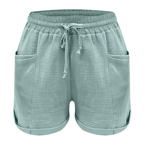 Nouvelle Collection – Short Décontracté Femme Taille Haute Élastique avec Cordon de Serrage, Coupe Droite Ample, Idéal Plage et Vacances, Séchage Rapide, avec Poches - Product Image 5