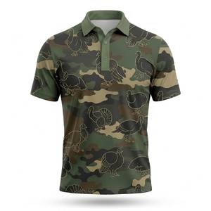 เสื้อโปโลลายพรางผู้ชาย แขนสั้น สำหรับตกปลา ล่าสัตว์ กิจกรรมกลางแจ้ง เสื้อกีฬา แห้งเร็ว ระบายอากาศ ป้องกันรังสียูวี รุ่นโปร - Product Image 4