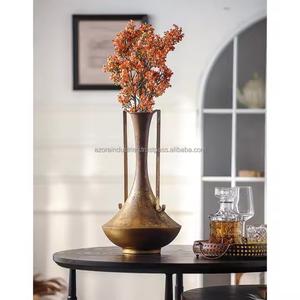 Retro and Elegant Style <b>Tall</b> Metal <b>Vase</b> Suitable for Home Living Room Office Decoration Ideal Gift Present by Azora industries - Product Image 4