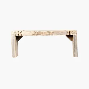 Solid <b>Wood</b> Carved <b>Bench</b> Rustic Patio <b>Bench</b> Outdoor Wooden Seating Entryway Living Room Furniture - Product Image 1