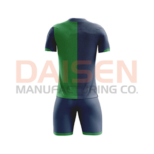 Ensemble de maillot de football bleu personnalisé avec logo imprimé, kit de football à séchage rapide, maillot de sport d'équipe pour l'entraînement et les matchs - Product Image 2