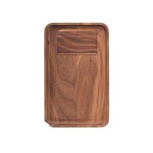 Plateau de service rectangulaire en bois de chêne naturel de qualité supérieure, écologique, compatible lave-vaisselle, avec poignées, décoration moderne pour la cuisine et la maison, pour les aliments - Product Image 3