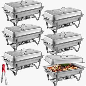 Juego de 6 calentadores de comida tipo buffet rectangulares de acero inoxidable premium al mejor precio - Product Image 4