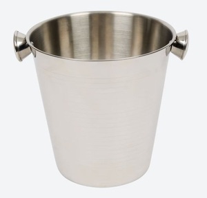 Seau à glace élégant pour champagne, finition argentée brillante, refroidisseur à vin en métal, refroidisseur à bière avec poignée pour les fêtes, seau à glace - Product Image 5