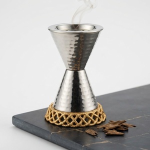 Brûleur à Bakhoor Arabe Moderne, Mabkhara en Bois Faite à la Main, Encensoir de Luxe en Laiton pour Oud et Charbon, Idéal pour la Décoration Intérieure du Moyen-Orient - Product Image 3
