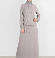 Ensemble de survêtements islamiques modestes pour femmes ethniques de haute qualité, 2 pièces, respirant, fermeture éclair intégrale avec poches, survêtement modeste pour femmes musulmanes