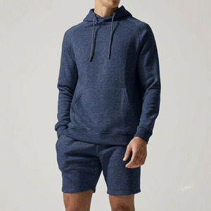 Oversize Men's Sweat Hoodie Shorts Set Mid Elastic Waist Pullover Full Sleeve Hoodie Two Piece Fleece Shorts Set Men - Product Image 6