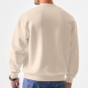 Sweat-shirt à manches longues et col rond pour homme, en polaire d'automne, 100% coton, broderie 3D, uni, coupe-vent, séchage rapide, respirant - Product Image 1