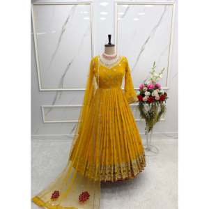 Hermoso vestido de fiesta para mujer con conjunto de diseñador Dupatta - Product Image 4