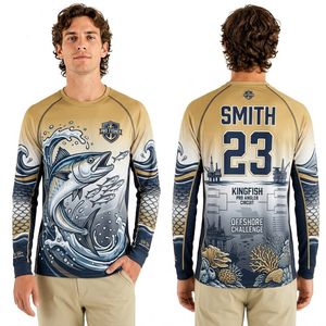 Chemises de pêche professionnelles à sublimation anti-boulochage, motif graphique de grouper des récifs coralliens profonds, tissu épais - Product Image 5