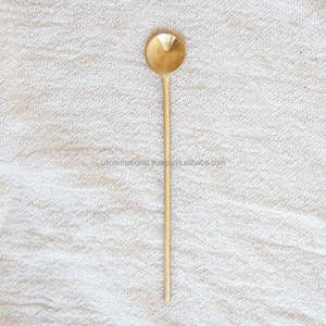Brass Spoon <b>Set</b> Latest Design Handle Brass Spoon Gold Color <b>Set</b> of Real Size Spoon and Customized Size <b>for</b> <b>Sale</b> - Product Image 2