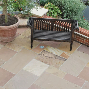 แผ่นปูพื้นภายนอกแบบโมเดิร์น Grocon Modak Sandstone ผิวหน้าเจียรแบบตัดตามขนาด ผลิตจากรัฐราชสถาน รับประกัน 2 ปี - Product Image 3