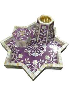 Juego de incensario con incrustaciones de hueso hecho a mano, con diseño floral personalizado para aromaterapia, de aspecto lujoso a un precio asequible. - Product Image 1