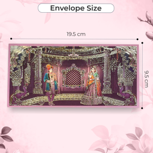 Enveloppe de luxe pour mariage, Shagun Hongbao Lai Si, pochette cadeau rouge pour offrir de l'argent, provenant d'Inde, pochette rouge Hongbao. - Product Image 1