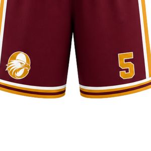 Pantalones Cortos de Baloncesto para Hombre y Mujer, Color Granate y Dorado, Ropa Deportiva, Cómodos, Transpirables, de Alto Rendimiento - Product Image 3