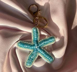 Seed Beaded Keychain Custom Embroidered Latest Crystal <b>Bag</b> <b>Charm</b> For Key <b>Bag</b> Wholesale Boutique Fashion Gift BY MULTI CRAFT - Product Image 1
