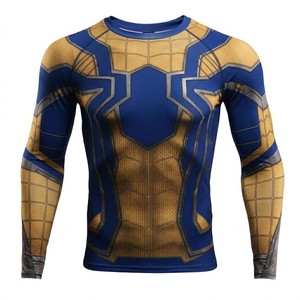 Camiseta de compresión de manga larga para hombre, para MMA y BJJ, con costuras planas, antirozaduras, para entrenamiento de grappling, lavada, ecológica, UPF50 - Product Image 1