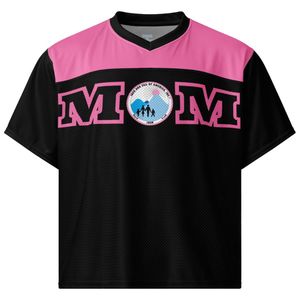 Maillot de football Mom Boxy surdimensionné en mesh respirant à manches courtes – Haut de sport pour les fans, idéal pour les jours de match - Product Image 2