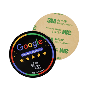 Carte de commentaires Google personnalisée en PVC autocollante, design rond, code QR, autocollant de rétroaction, carte de visite - Product Image 3