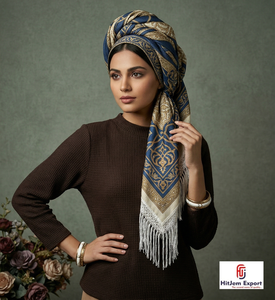 Custom <b>Printed</b> Square Scarf Soft Lightweight Women Headscarf Fashion <b>Accessory</b> OEM ODM Customized Fabric Manufacturer - Product Image 3