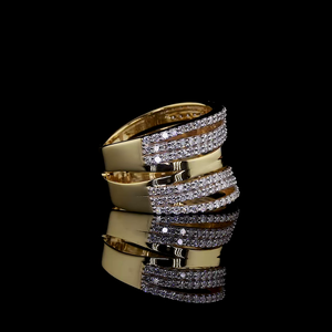 Bague en sangle multi-rangs sertie de diamants de laboratoire - Product Image 3