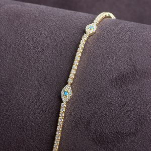 Bracelet Tennis en Argent avec Oeil Turc et Zircons Cubiques, Plaqué Or 18K, Protection Oculaire, Cadeau, Produit en Gros - Product Image 6
