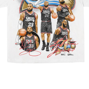 Camiseta de Hombre con Estampado Gráfico de Jugador en la Espalda, Manga Corta, Estilo Jersey Informal, Algodón Blanco - Product Image 4