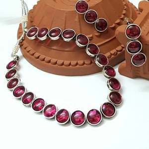 Ruby Kemp Style Designer Pearl and CZ Bridal Jewelry Set - Product Image 1