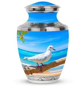 Urna Conmemorativa de Cremación Butterfly Garden para Cenizas de Adultos, Diseño Personalizado y Detalles en Plata, Urna Grande de Aluminio para Cenizas de Hombres y Mujeres - Product Image 5