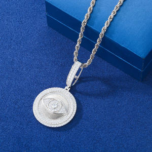 Collar con Colgante de Ojo que Todo lo Ve, Chapado en Oro de 18K, Joyería Hip Hop para Hombre - Product Image 2