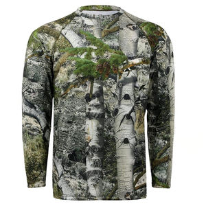 T-shirt de pêche décontracté à manches longues pour homme, uni, séchage rapide, col rond, coupe classique, en coton/fibre de bambou tricoté, personnalisable - Product Image 1