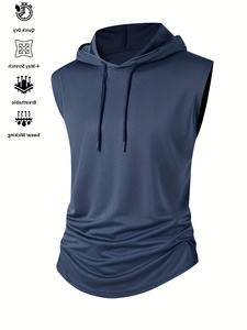 Mens Core Workout <b>Sleeveless</b> <b>Hoodie</b> Athletic Bodybuilding Gym Tank Top Shirt - Product Image 1