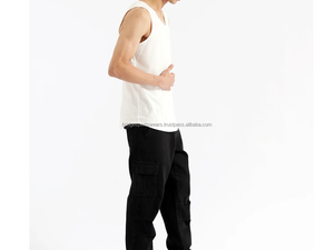 <b>Mens</b> Undershirt Crew Neck Sleeveless Polyester/Cotton Knitted Breathable Compression Fit Gym Workout - Product Image 2