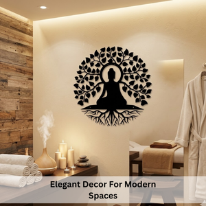 Décoration murale en métal Gautam Buddha de qualité supérieure |   Sculpture murale élégante et moderne pour salon, chambre, salle de méditation et bureau - Product Image 5